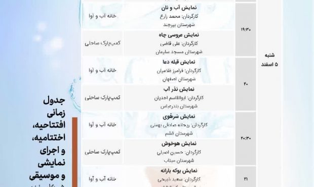 برگزاری جشنواره ملی آب و آوا در جزیره قشم