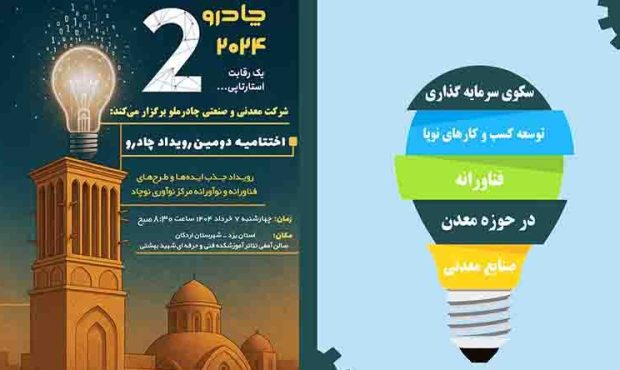 دومین رویداد چادرو با محوریت هوش مصنوعی و هوشمندسازی در زنجیره ارزش فولاد دومین رویداد چادرو با محوریت هوش مصنوعی و هوشمندسازی در زنجیره ارزش فولاد
